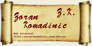 Zoran Komadinić vizit kartica
